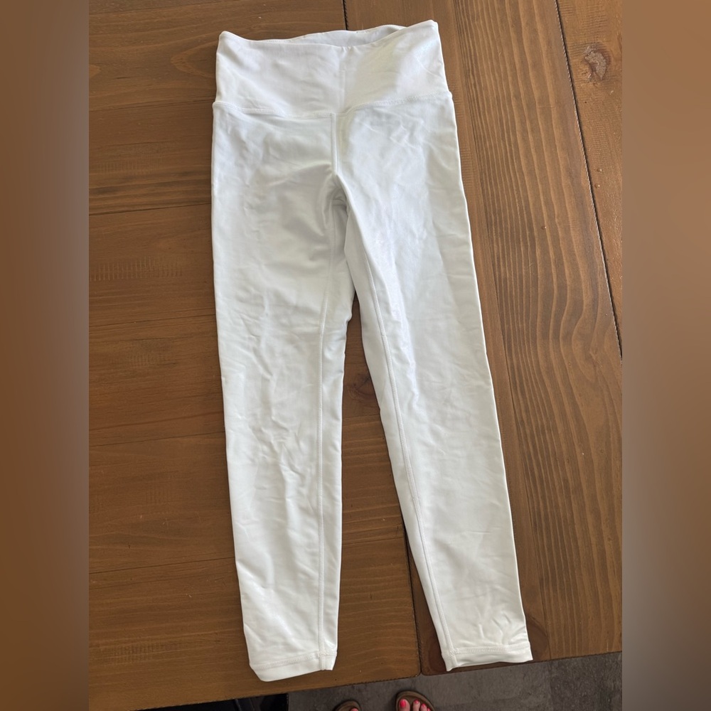 ZYIA White shimmering Metallic Leggings